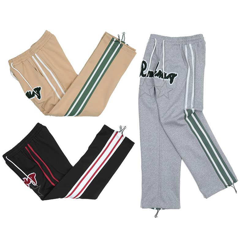 American Retro Original Letter Flocked Casual Pants