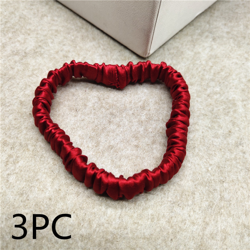 Silk seamless hair tie Wine Red 3Pc - Shop at LoveMi