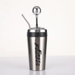 Stainless Steel Car Water Bottle With Straw Drink Bottle Fast And Furious 10 Thermos Cup With Lid Rocker Drinking Set 500ml - Silvery - View 1