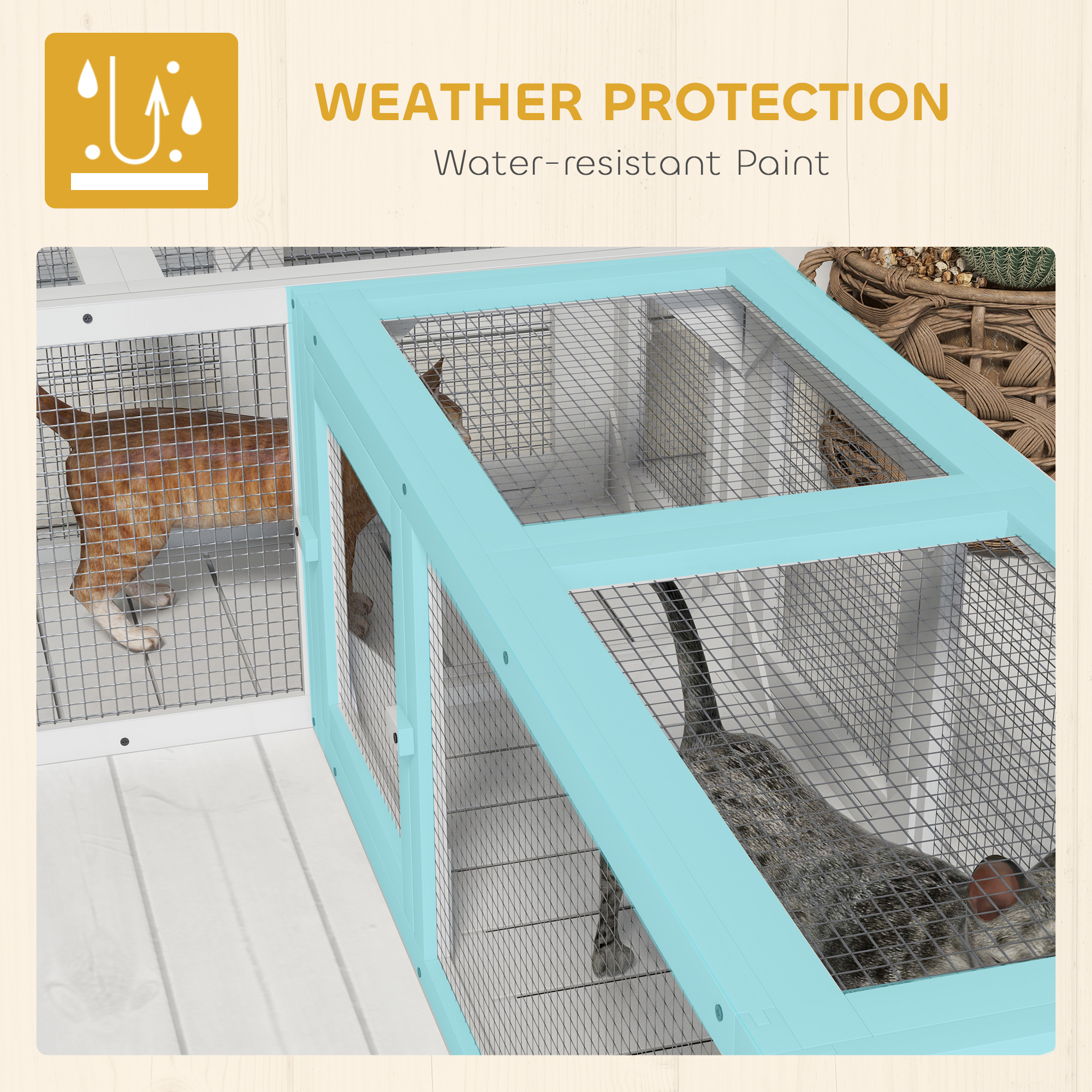 Wooden Cat Tunnel For Outdoor With Combinable Design