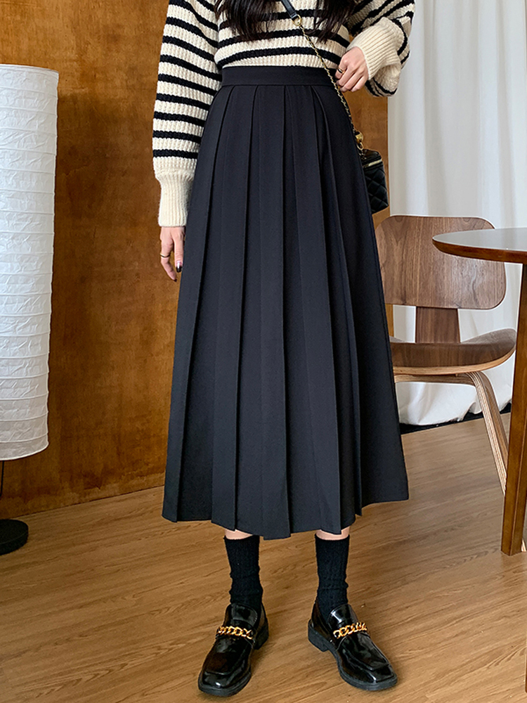 A Word Skirt With High Waist And Slim Drooping Feeling