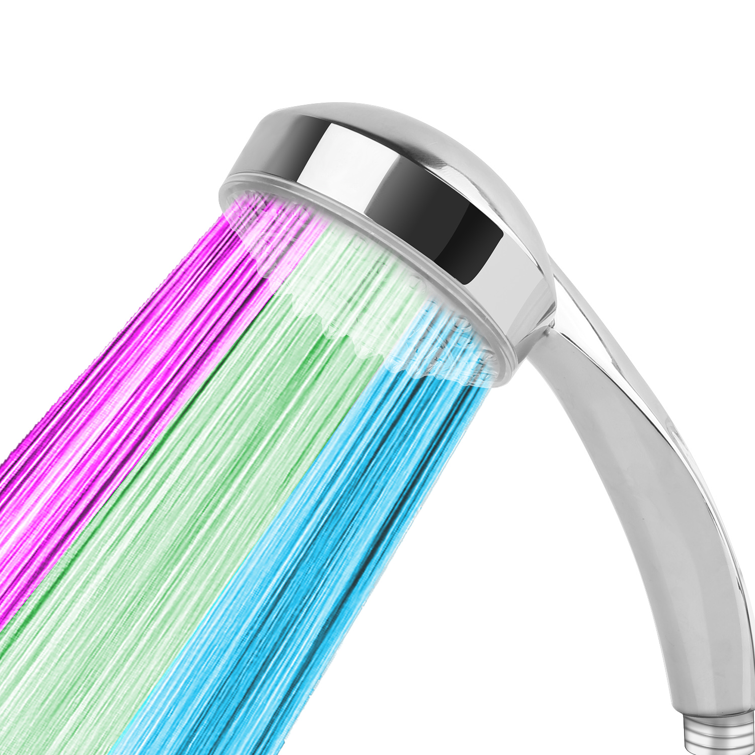 1Pc LED Shower Head Handheld Color-Changing Automatically Hydropower Without Bat