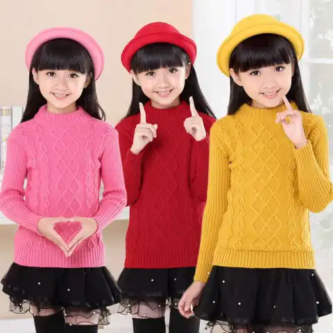 Girls Plus Velvet Thick Double Layer Sweater