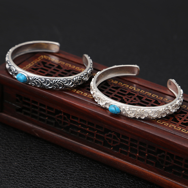 Thai Silver Vintage Vine Bracelet Personality Male And Female Vine Flower Bracelet