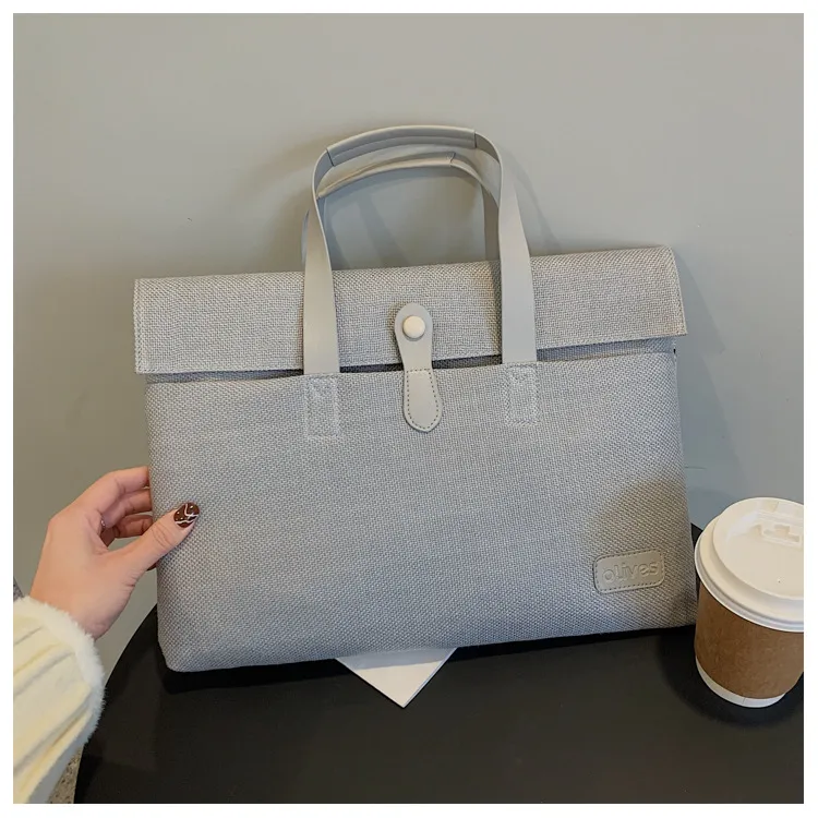 Women's Casual Fashion Solid Colour Canvas Tote Bag - Grey