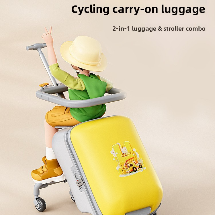 20 Inch Detachable Suitcase, Children's Suitcase, Cycling Luggage, Handcart Luggage, TSA Lock, Universal Wheel Multifunctional Lockable Rolling Suitcase, With USB Port, Suitable For Travel — foto 5