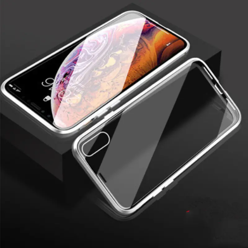 Phone Case Transparent Glass Thin Metal Protective Cover