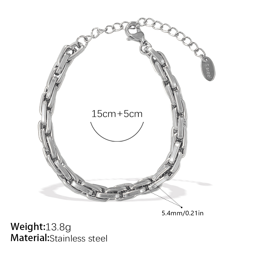 Exaggerated Hip hop Style Chunky Chain Bracelet And Necklace Set, Simple, Unique, And... thumbnail 4