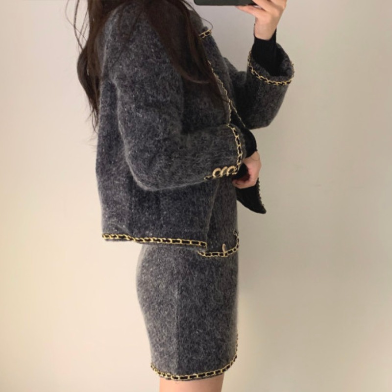 Temperament Fashion Slim Fit Hip Skirt Jacket Two Piece Set