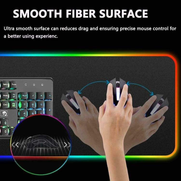 RGB LED Lighting Gaming Mouse Pad 10 Lighting Modes With For Mouse PC Computer---Mousepad-Small 2