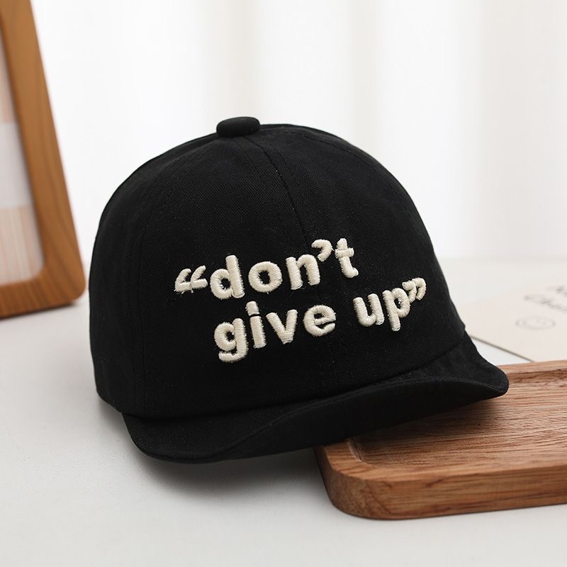 Solid-color Simple Embroidery Three-dimensional Letter Soft Brimmed Baseball Cap For Children Made Of Cotton Sun Protection Hat