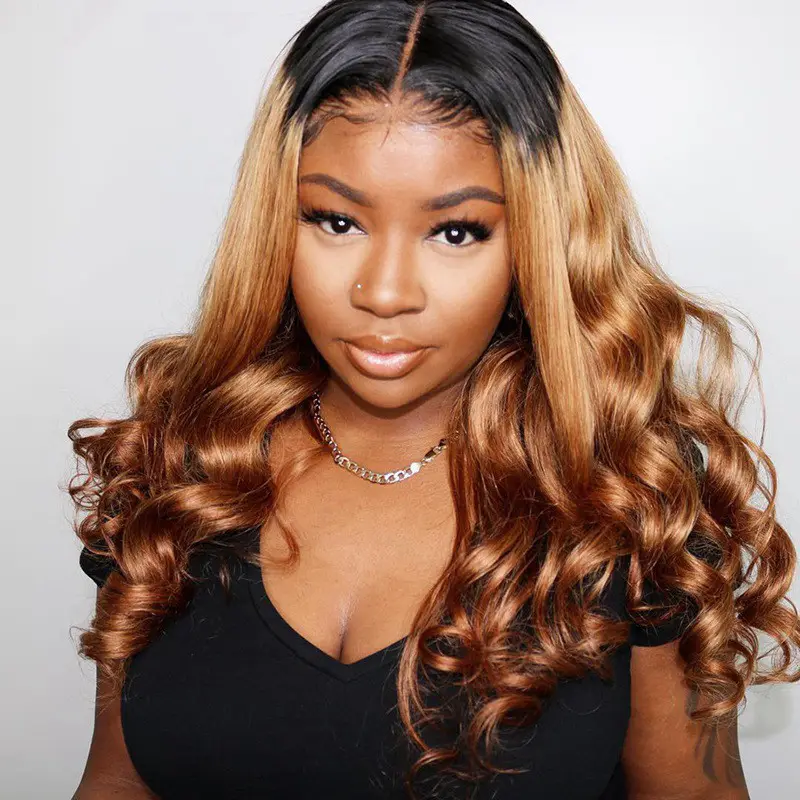 Ombre Lace Front Human Hair Wigs Remy