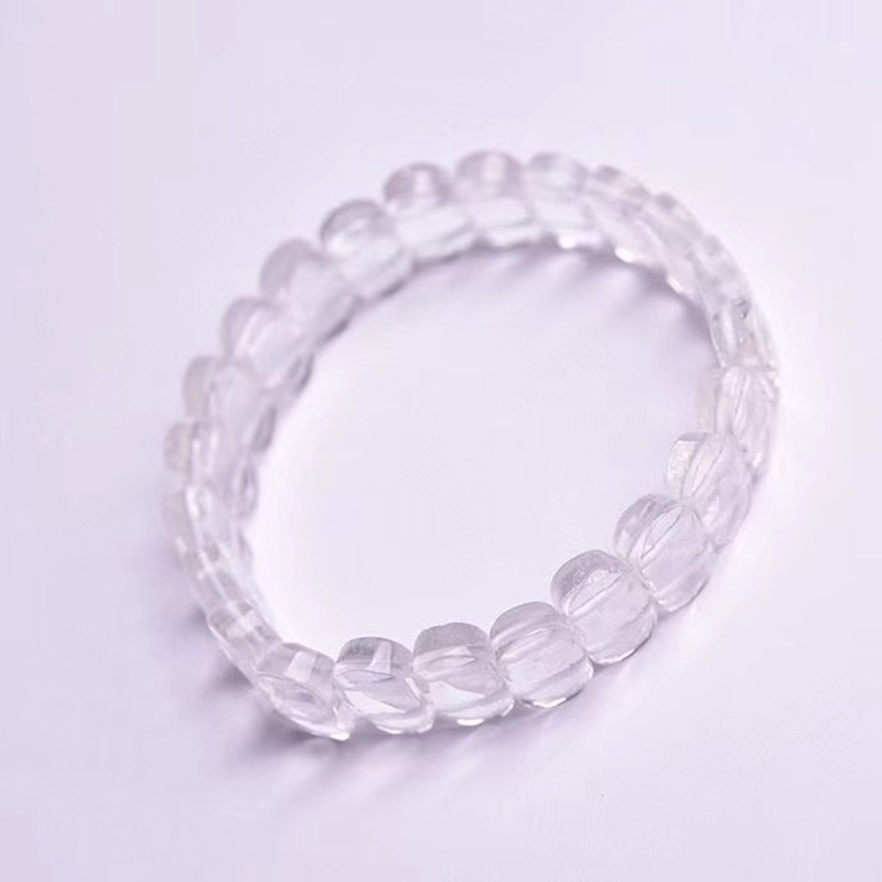 Title 5, Natural White Crystal Single Loop Bracelet