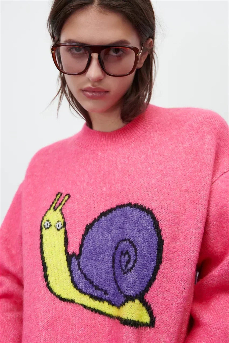 Cute Little Snail Jacquard Sweater