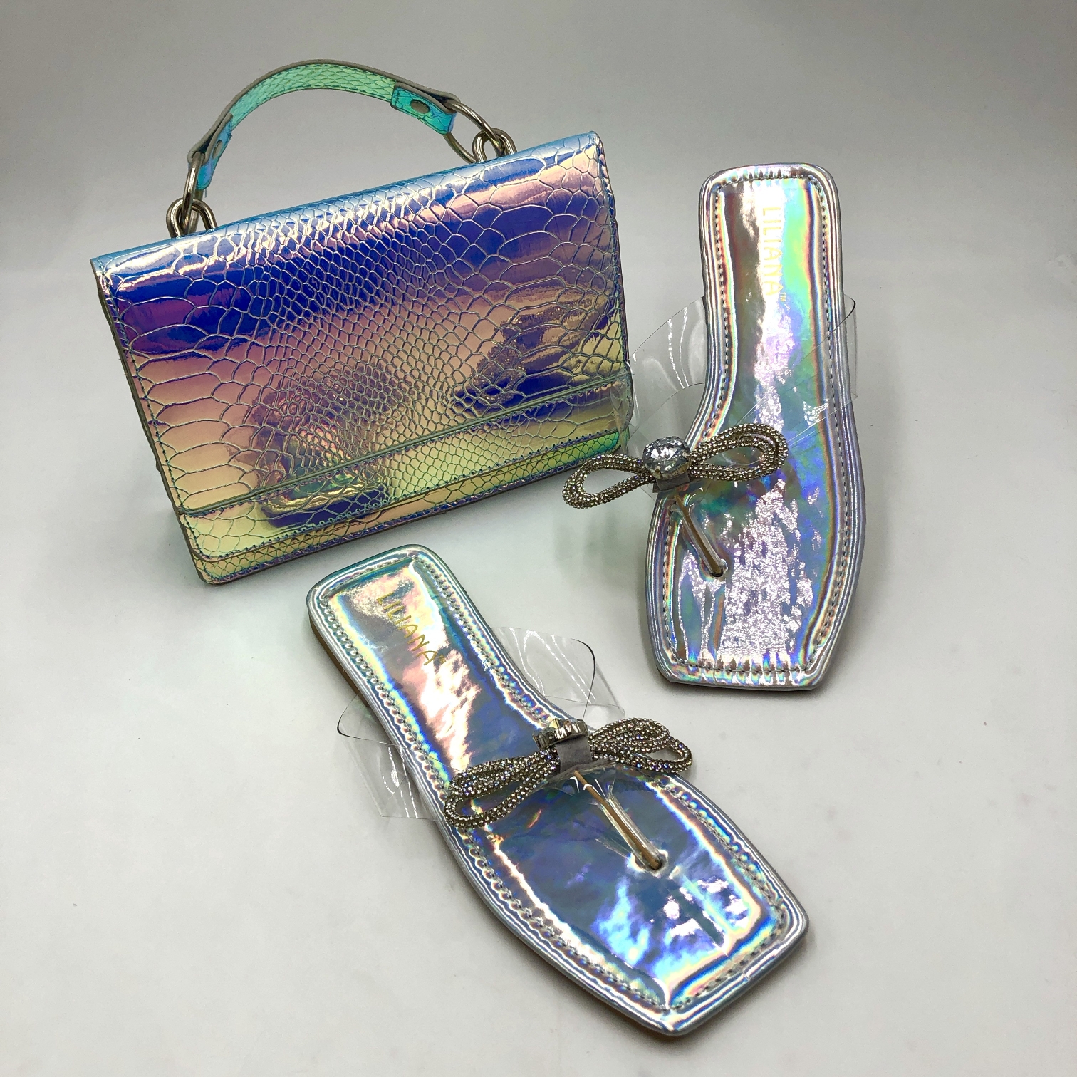 Colorful One-shoulder Magnetic Buckle All-match Square Laser Bag