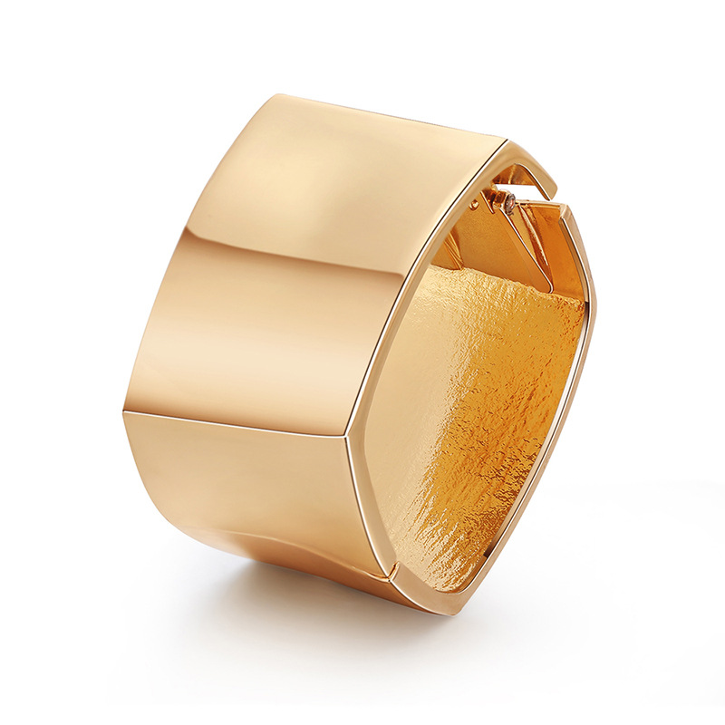 Minimalist Wide-sided Alloy Smooth Square  Bracelet