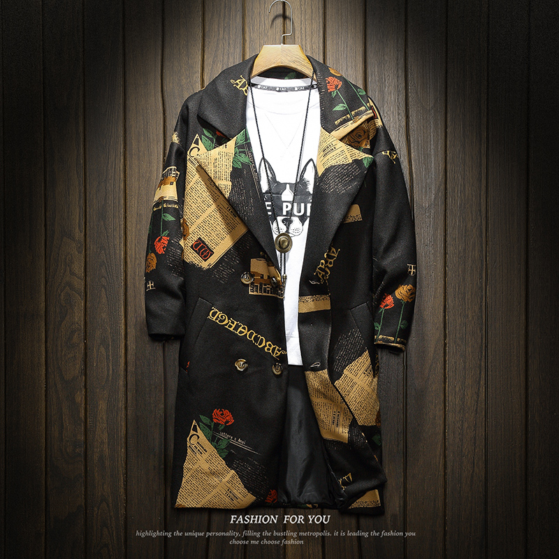 Title 3, Herrenmode-Jacke mit japanischem Aufdruck