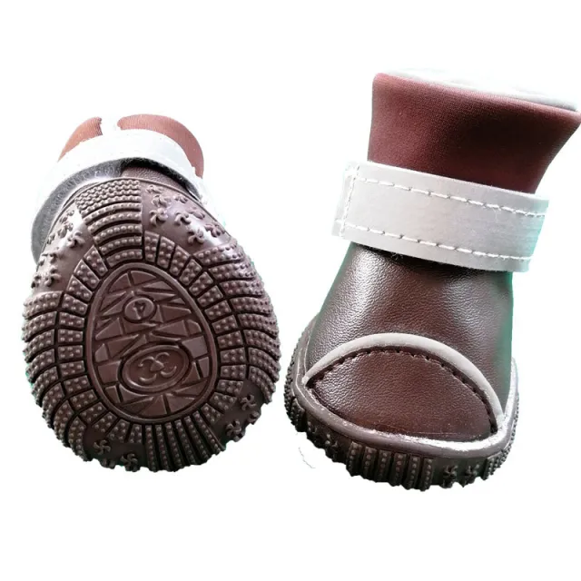 Small Dog Pet Dog Waterproof Rain Boots Coffee - Shop at LoveMi
