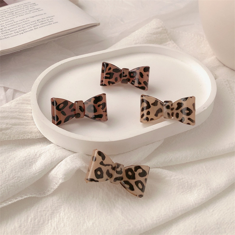Bow Leopard Print Hair Pin All-match Side Clip - 5
