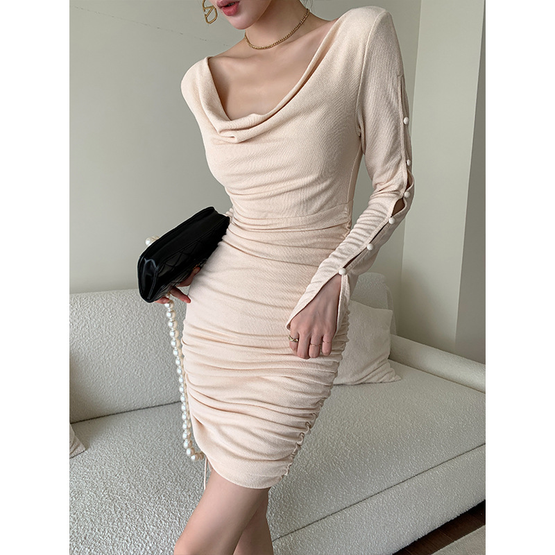 Drawstring Wrap Long-Sleeve Dress, picture 8 of 8