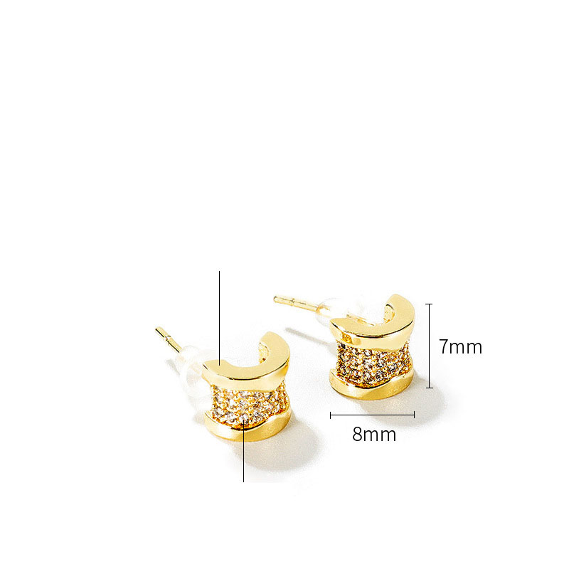 Fashion Simple Diamond C-shaped Geometric Earrings