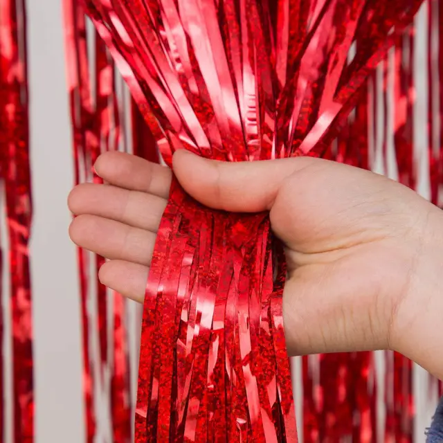 Thicken A Little Bit Of Laser Rain Silk Curtain Wedding Party Event Background Red - Shop at LoveMi