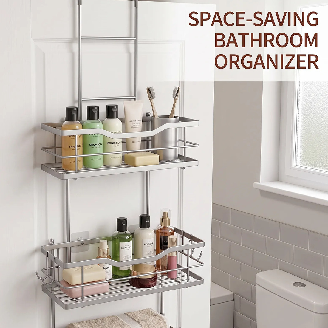 3 tier screen shower caddy bathroom storage organiser