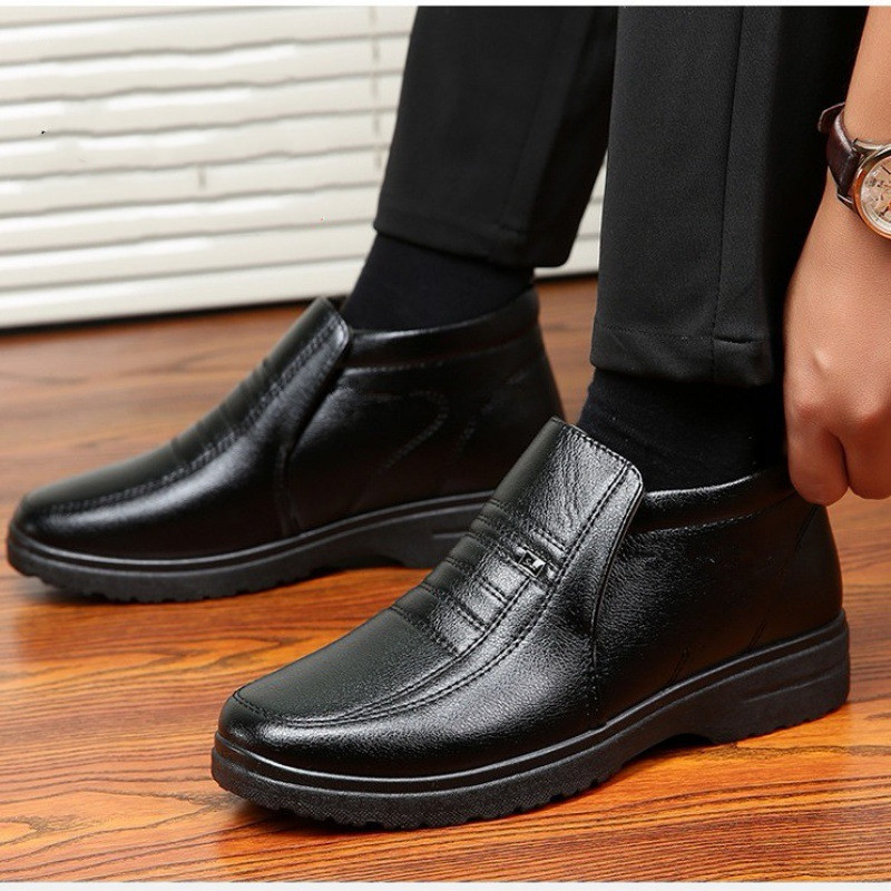 Title 4, Plush Cotton Leather Shoes Men