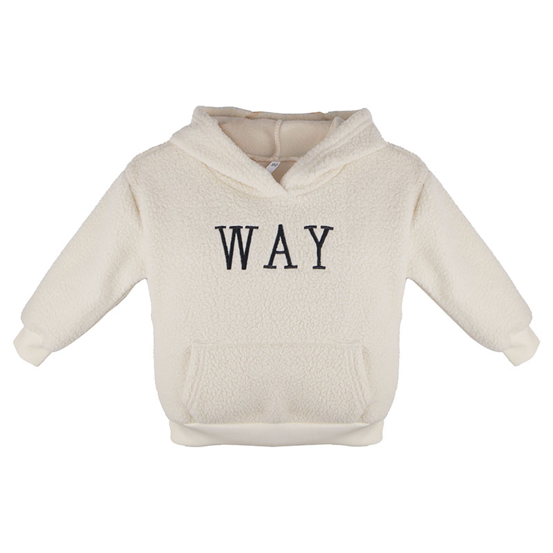 Title 3, Thickened Lamb Velvet Letter Hooded Sweater