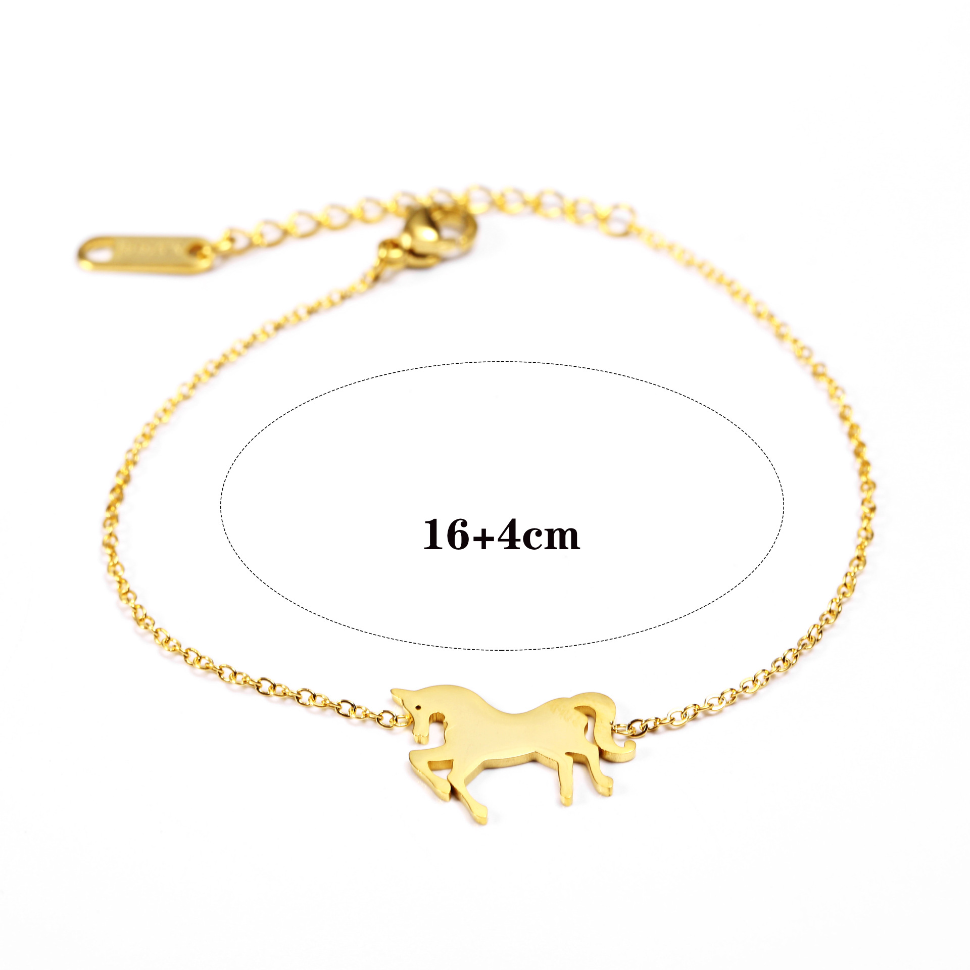 Fashion Cute Horse Animal Bracelet Stainless Steel Bracelet Ladies