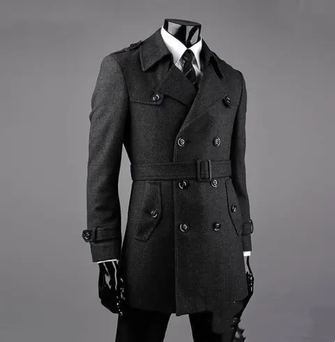 Young and Middle-aged Cashmere Coat Fat Casual Tweed Trench