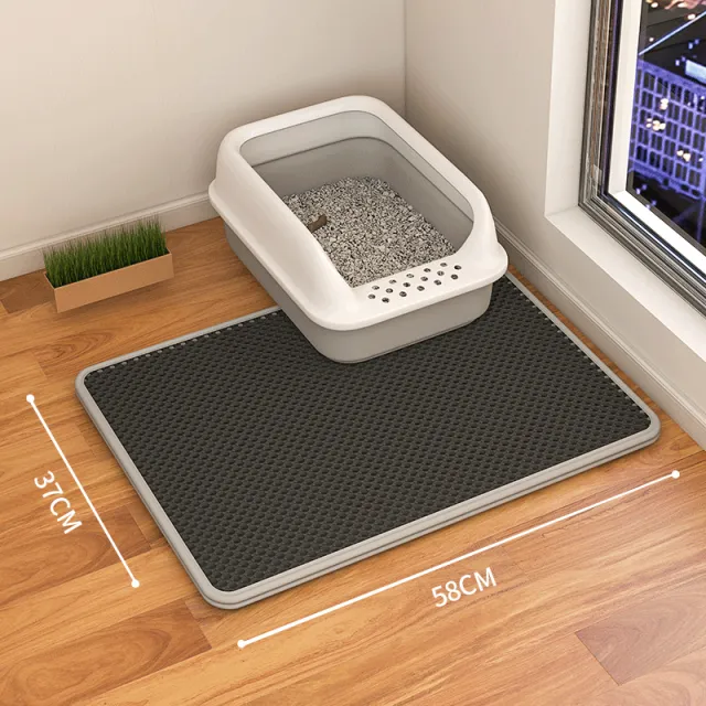 Cat Litter Mat Double Layer Waterproof Urine Trap Mat Easy To Clean Non Slip Toilet Mats Cat Scratching Mat Large Foot Mats Black - Shop at LoveMi