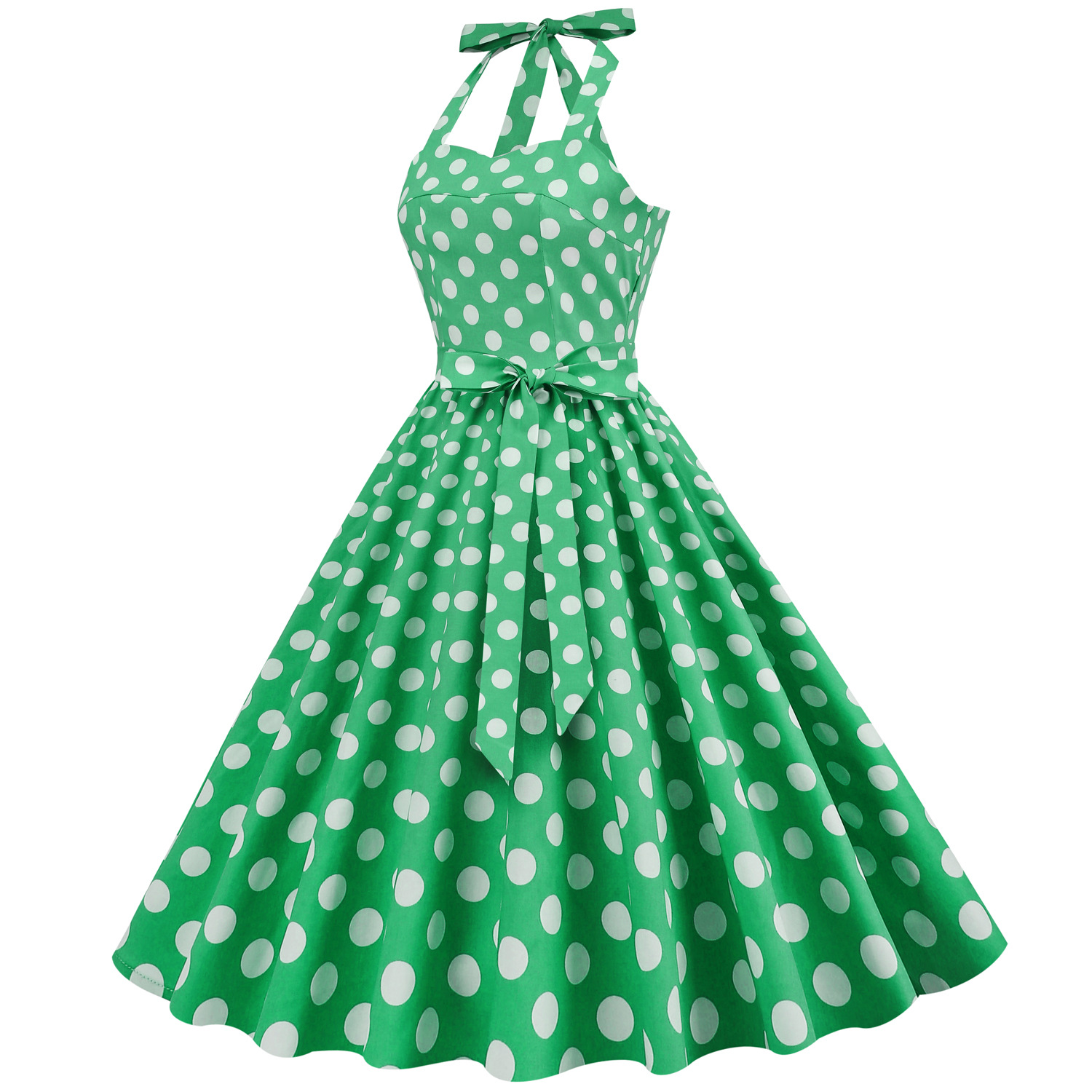 Polka Dot Halter Midi Dress, picture 6 of 8