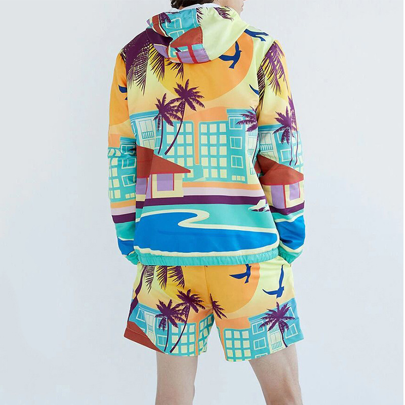 Long Sleeved Shirt Printing Loose Hooded Sports And Leisure Sweater  Men's Autumn Two Piece Suit