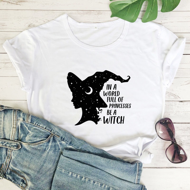 Women's New Witch Print Short Sleeve T-Shirt