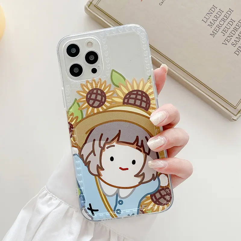 Cute Fashion Sunflower Transparent Phone Case