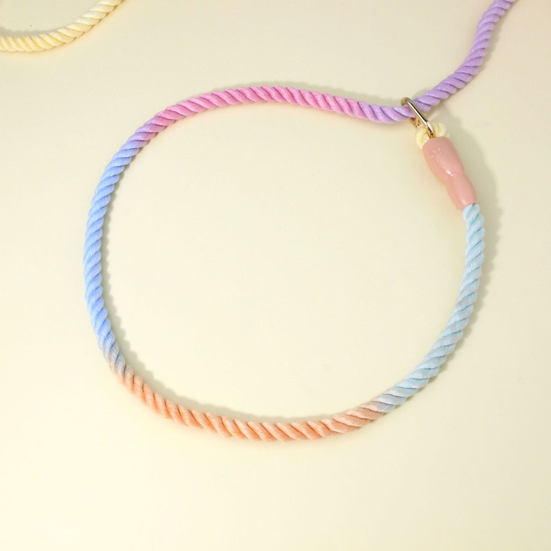 1Pc 150cm Gradient Colors Handmade Braided Rope Training Leash For Dogs — image 3