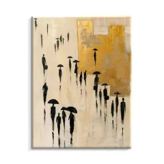 Hand Painted Abstract Character City Art Canvas Oil Painting Modern Minimalist Urban Wall Art Pictures Fashion Living Room Decor - Without Inner Frame - View 1