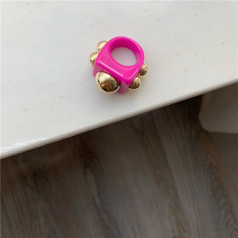 Candy Color Cute Acrylic Multicolor Ring