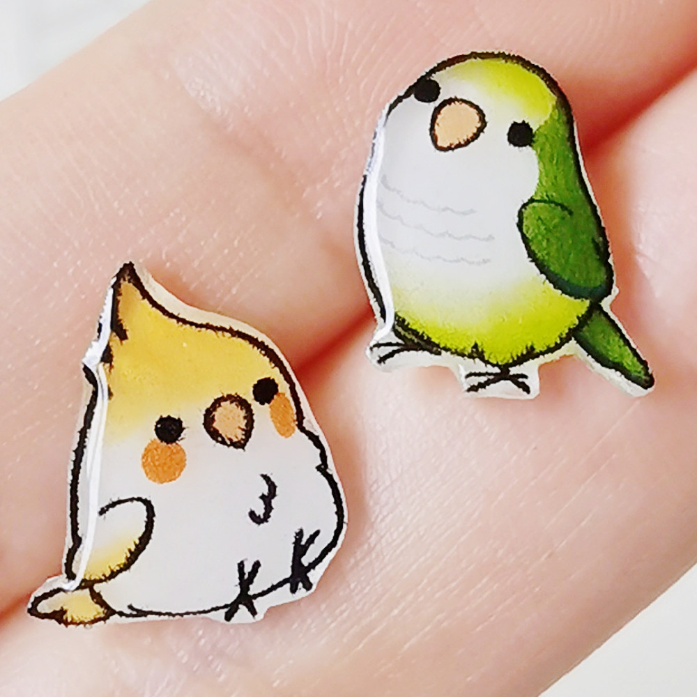 Sterling Silver Cartoon Cute Parrot Earrings