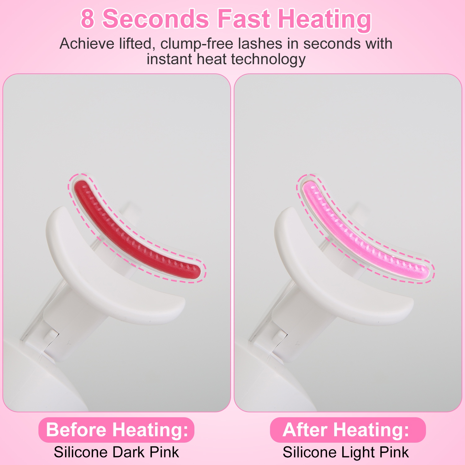 2Pcs Heated Eyelash Curler Electric USB Rechargeable Eyelash Curler Anti Burn Compact With Comb Heat Up Fast Within 8S For All Eye Shapes For Women Make Up Gift Travel Valentine Mother Day thumbnail 10