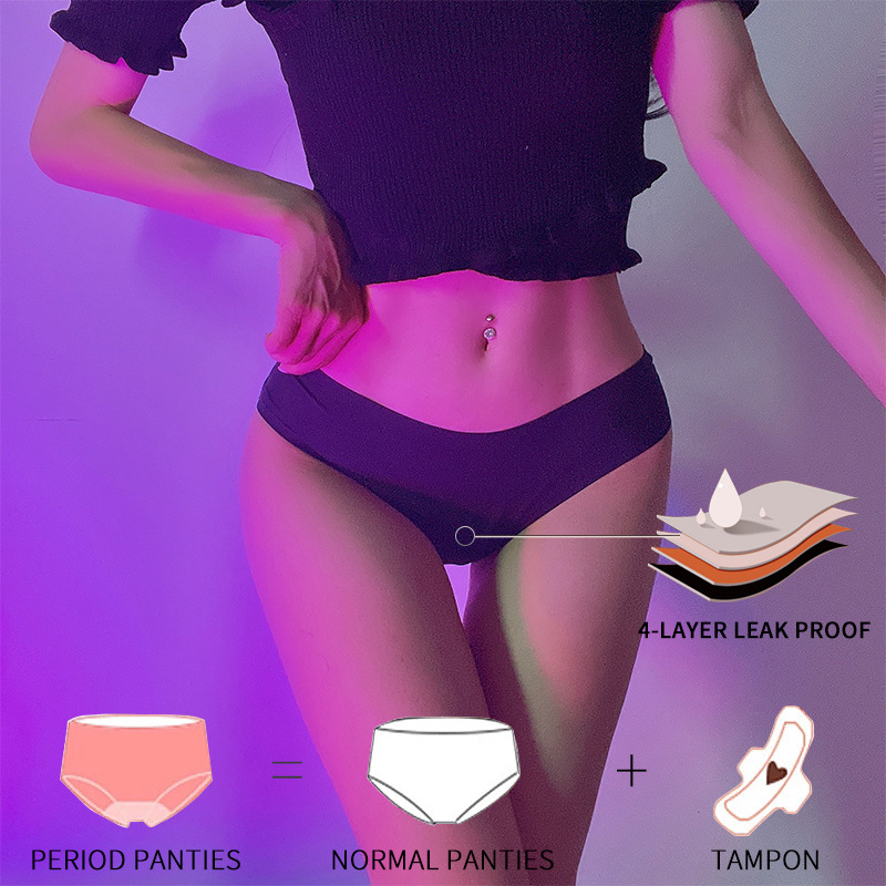 Women's Plus Size Physiological Panties Low Waist Four Layers Leak Proof - Image 4
