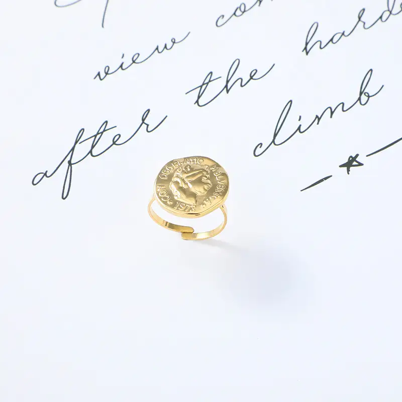 Women's Ring Personality Golden Retro Adjustable Irregular
