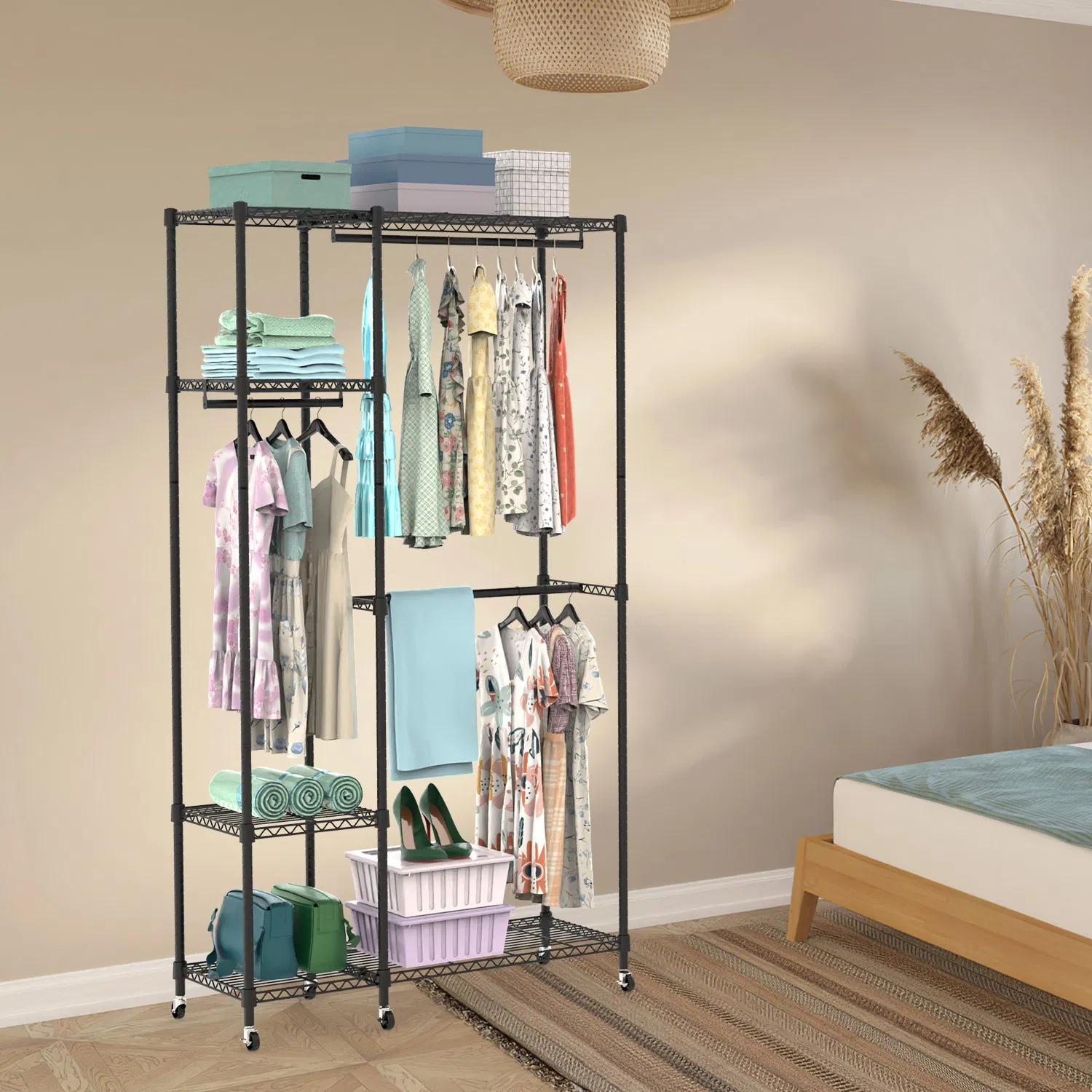 4 Tier Rolling Garment Rack, picture 2 of 4
