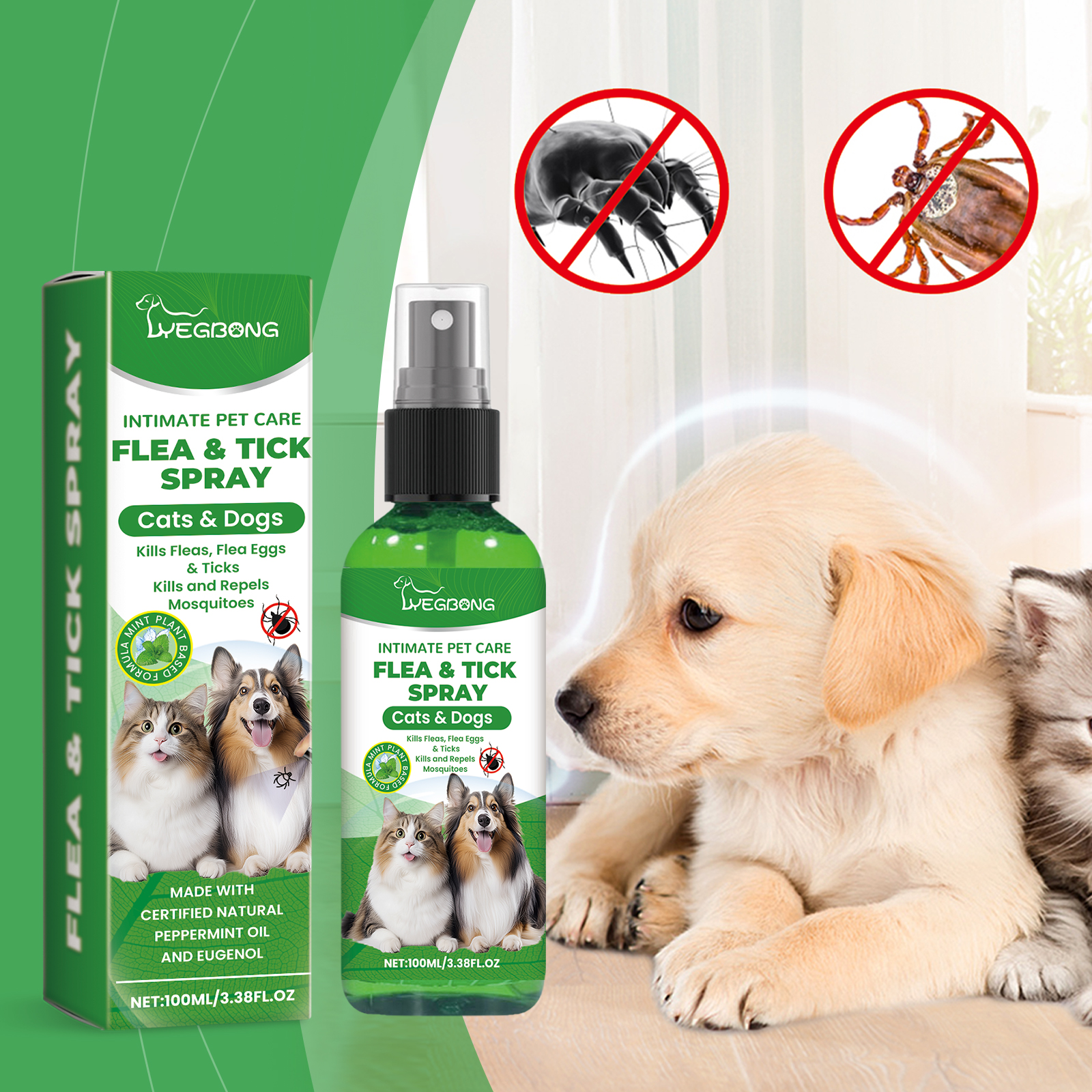 Natural Flea & Tick Spray For Dogs & Cats, Plant-Based Pest Repellent Kills Fleas, Ticks, Lice & Mites — foto 8