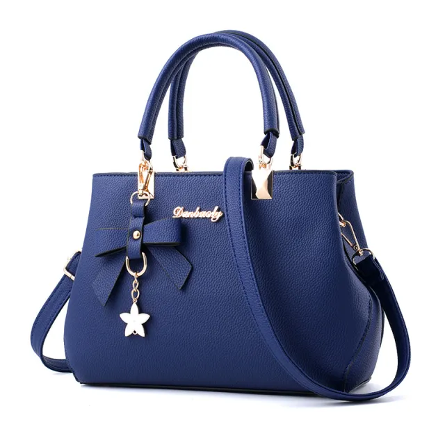 Women Shoulder Bag With Bowknot Star Pendant Totes Blue - Shop at LoveMi