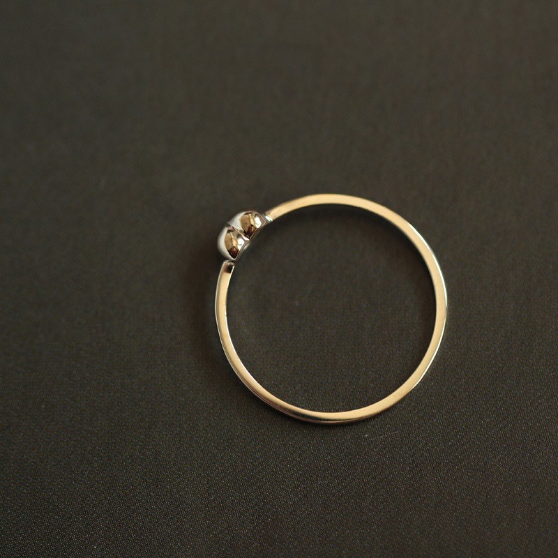 S925 Sterling Silver Plated 14K Gold Chubby Love Ring