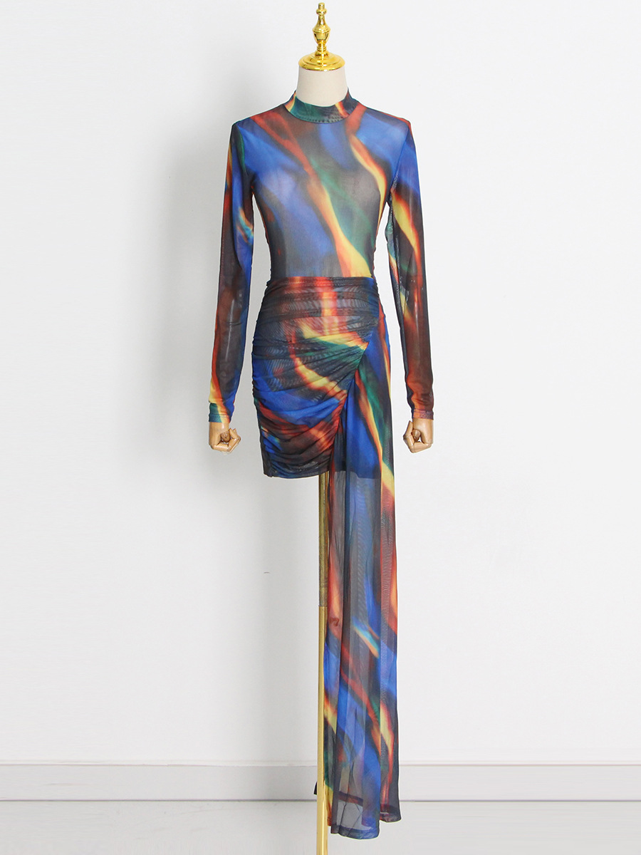 Tie-Dye Long Sleeve Maxi Dress, picture 7 of 8