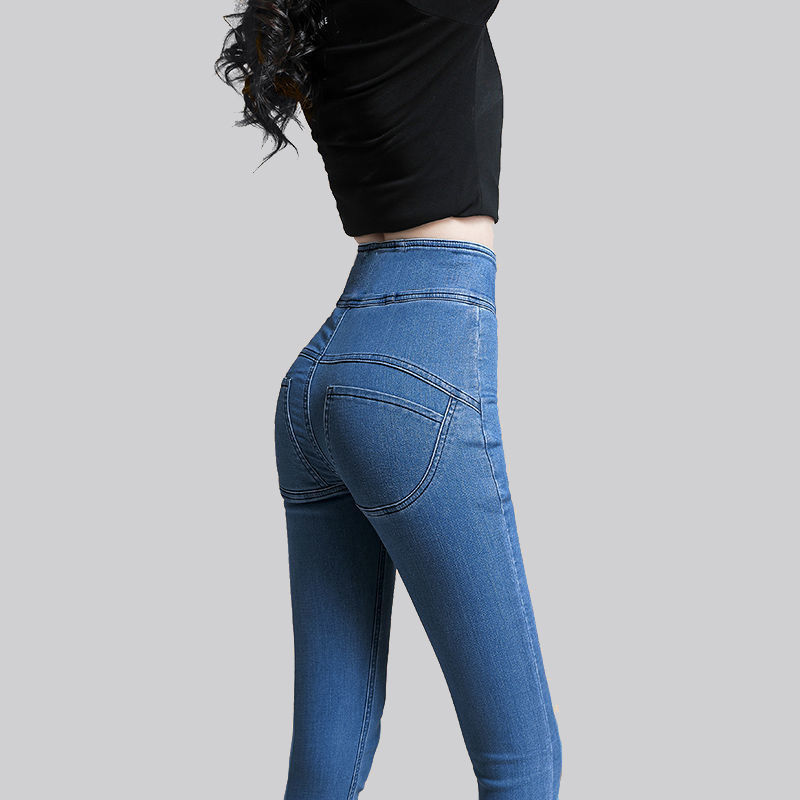 Summer Skinny Peach Hip Pencil Pants Navy - Shop at LoveMi
