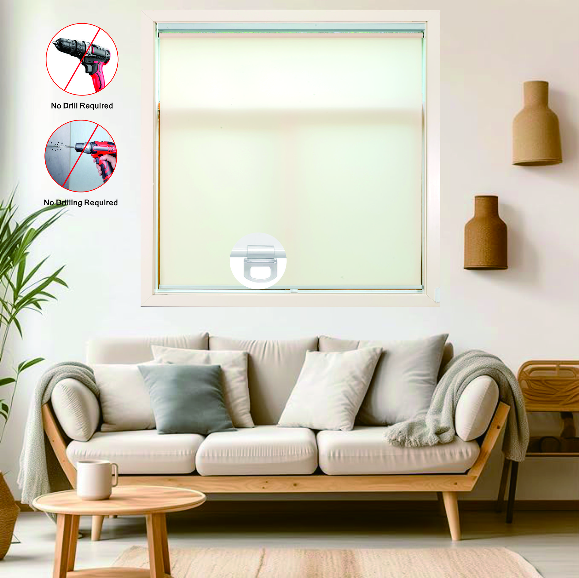 No Drilling Required, No Tools Needed, Top-to-bottom Honeycomb Shades, Cordless Blinds, Easy To Install, Suitable For Custom Spring Roller Blinds For Windows